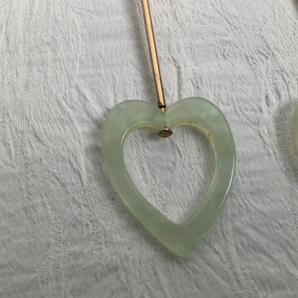 Drop Earrings Pierced Open Heart - Picture 7 of 10